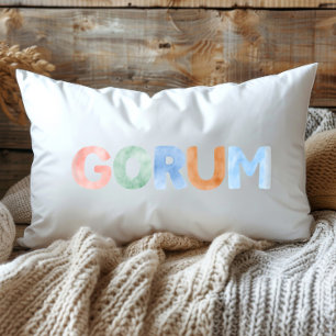 Fun Colourful Watercolor Gorum Louisiana State Lumbar Cushion