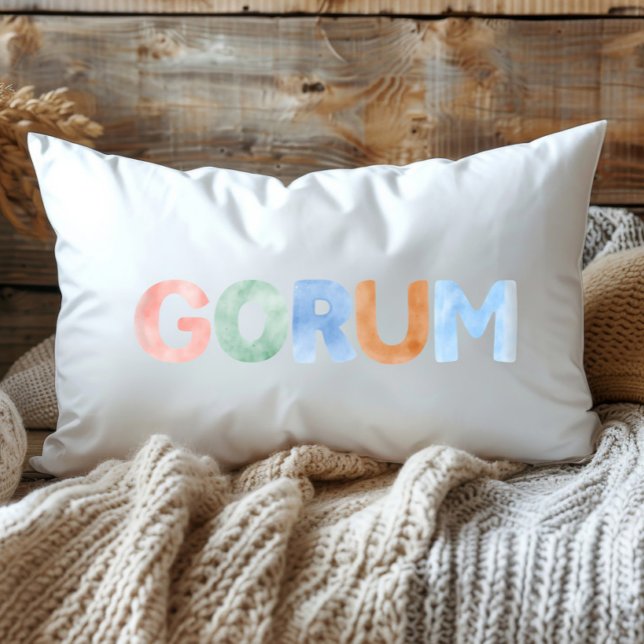 Fun Colourful Watercolor Gorum Louisiana State Lumbar Cushion (Creator Uploaded)