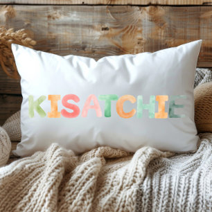 Fun Colourful Watercolor Kisatchie Louisiana Lumbar Cushion