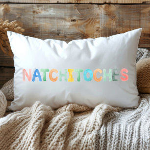 Fun Colourful Watercolor Natchitoches Louisiana Lumbar Cushion