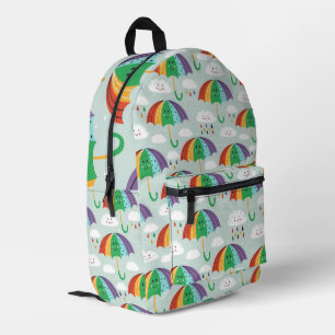 Fun colourful weather cartoon themed printed backpack