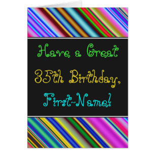 Fun, Colourful, Whimsical 35th Birthday Card