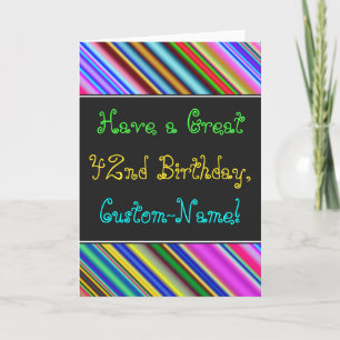 Fun, Colourful, Whimsical 42nd Birthday Card