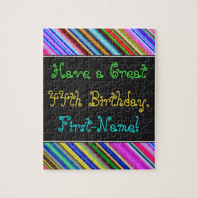 Fun, Colourful, Whimsical 44th Birthday Puzzle (Vertical)