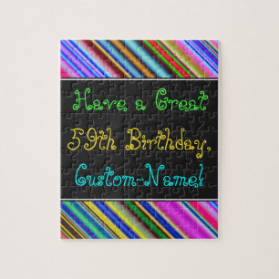 Fun, Colourful, Whimsical 59th Birthday Puzzle