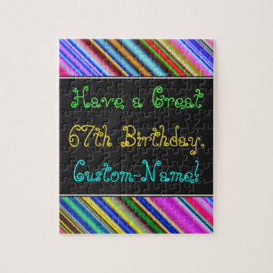 Fun, Colourful, Whimsical 67th Birthday Puzzle