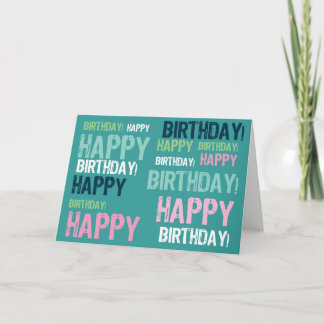 Fun Colourful Word Birthday Card