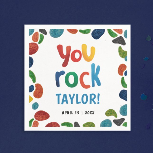 Fun Colourful You Rock Climb Adrenaline Brush Typo Napkin (Creator Uploaded)