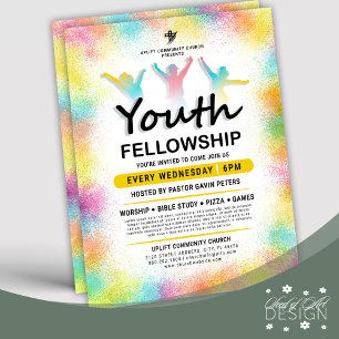 Fun & Colourful Youth Fellowship Church Event Flyer