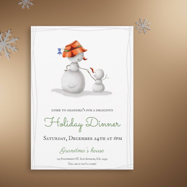 Fun Come to Grandma's Snowman Christmas Holiday  Invitation (Creator Uploaded)