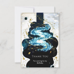 Fun Comet Space Birthday Thank You Card