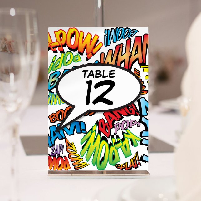 Fun Comic Book Pop Art Table Number (Fun Comic Book Pop Art Table Number)