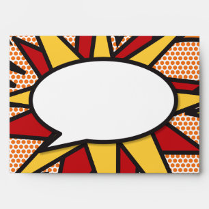 Fun Comic Book Speech Bubble Modern Wedding Envelope
