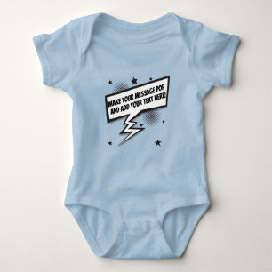 Fun comic style callout speech bubble baby bodysuit