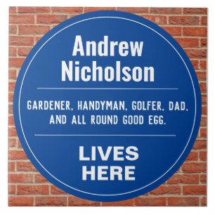 Fun Commemorative Style Wall Plaque Ceramic Tile