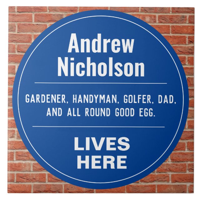 Fun Commemorative Style Wall Plaque Ceramic Tile (Front)