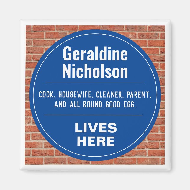Fun Commemorative Style Wall Plaque Magnet (Front)