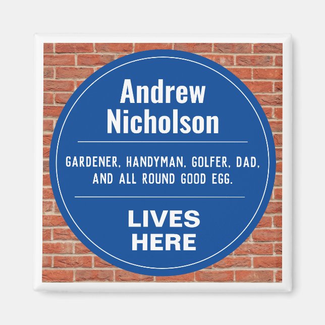 Fun Commemorative Style Wall Plaque Magnet (Front)