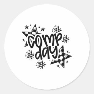 Fun Comp Day Cheerleading Competition Day Cheer Co Classic Round Sticker
