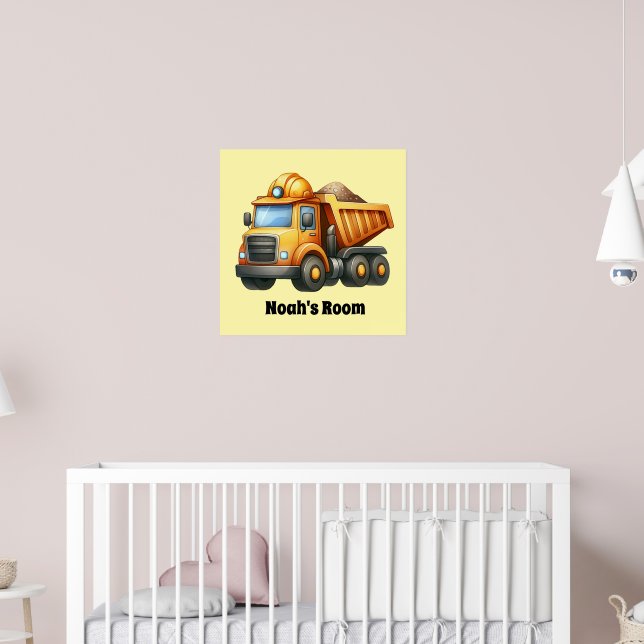 Fun construction lovers nursery add name  poster (Nursery 2)