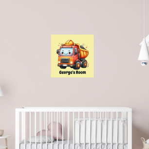 Fun construction lovers nursery  poster