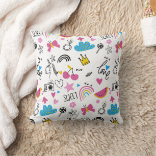Fun Contemporary Whimsical Style Colourful Pattern Cushion