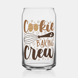 Fun Cookie Baking Crew Design Can Glass