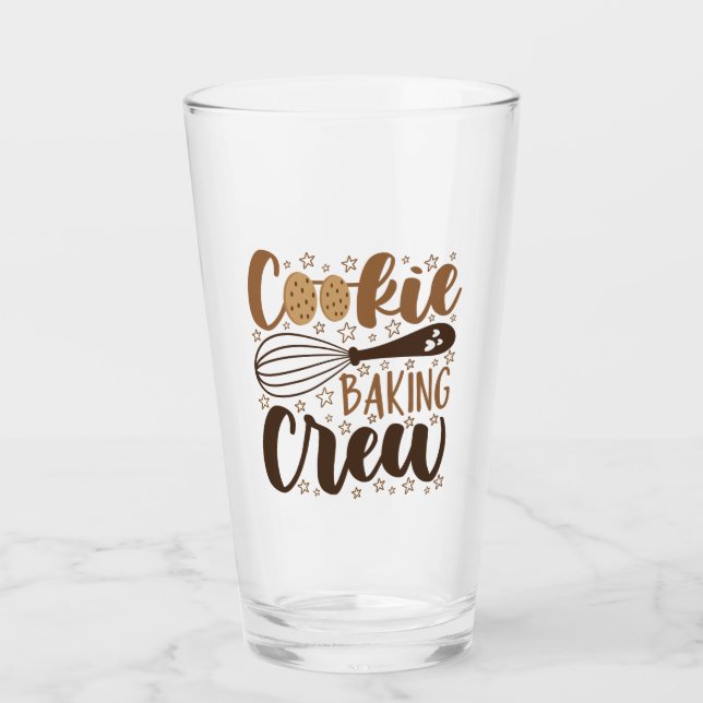 Fun Cookie Baking Crew Design Glass (Front)