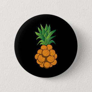 Fun cool basketball pineapple design - graphic art 6 cm round badge