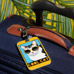 Fun Cool Cat Luggage Tag