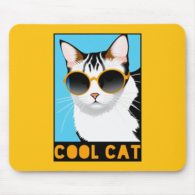 Fun Cool Cat Mouse Pad (Front)