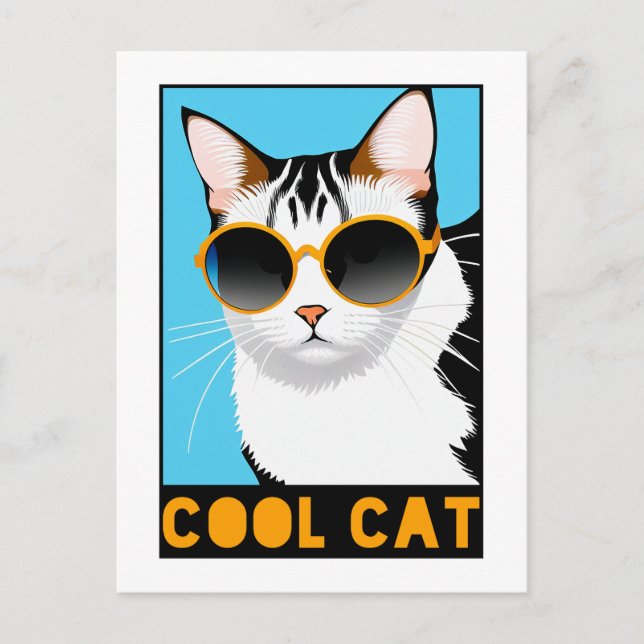 Fun Cool Cat Postcard (Front)