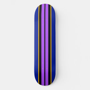 Fun Cool Colourful Purple Royal Blue Racing Stripe Skateboard