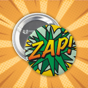 Fun Cool Comic Book Pop Art ZAP 6 Cm Round Badge