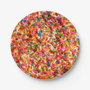 Fun Cool Multi Coloured Candy Sweets Sprinkles Paper Plate