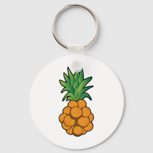 Fun Cool Sketll Pineapple Design - Graphic Art - C Key Ring