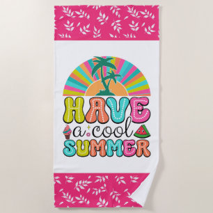 Fun cool Summer word art beach lovers Towel