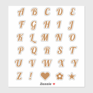 Fun Copper Font Alphabet Initial Monogram Letters