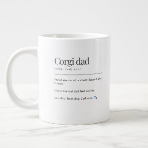 Fun Corgi Dad Definition Dictionary Style Gift Large Coffee Mug