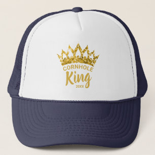 Fun Cornhole King Gold Crown Custom Trucker Hat