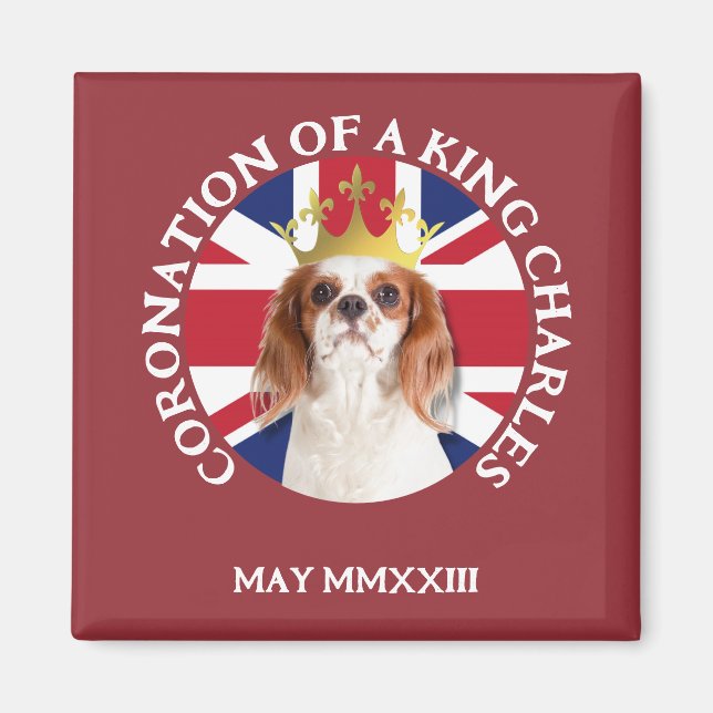 Fun CORONATION Of A King Charles Spaniel Magnet (Front)