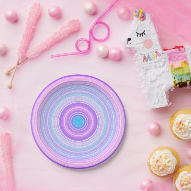 Fun Cotton Candy Coloured Party  Paper Plate (Party)
