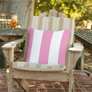 Fun Cotton Candy Pink Bold Mod Stripes Pattern Cushion