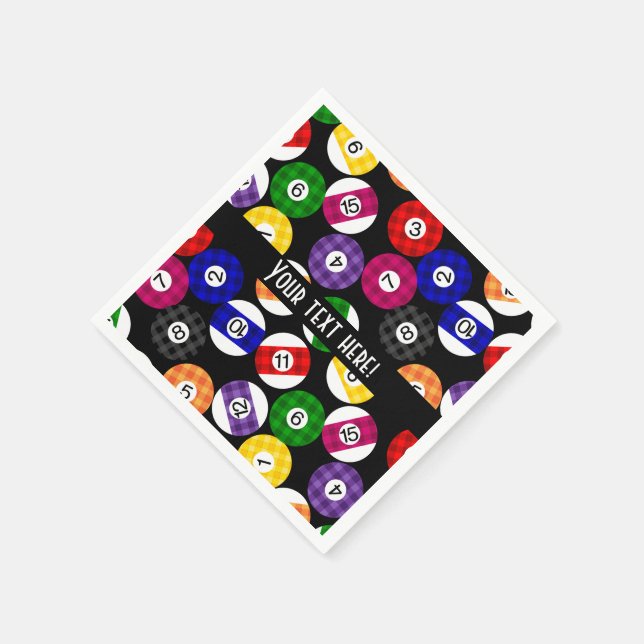 Fun Country Style Chequered Billiards Pattern Napkin (Corner)