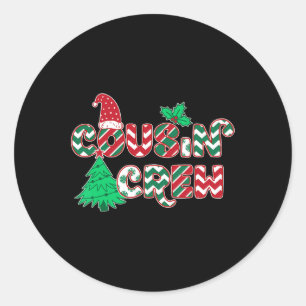 Fun Cousin Crew Christmas Classic Round Sticker