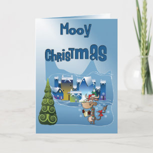 Fun Cow Christmas Card