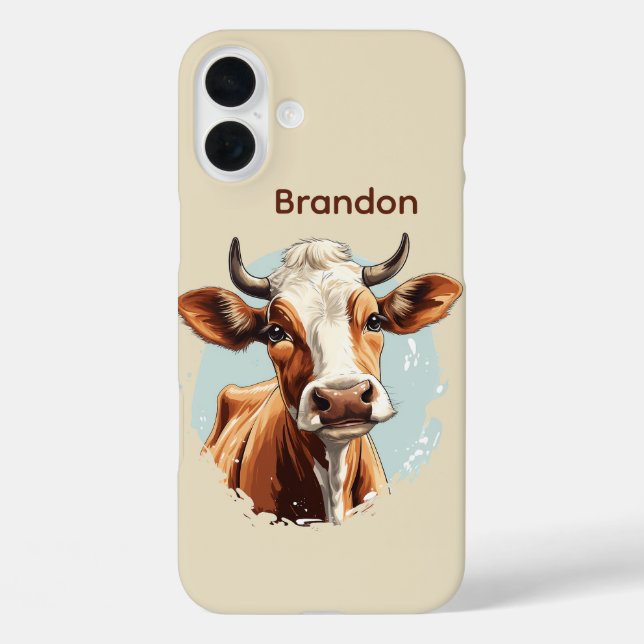 Fun cow lovers add name Case-Mate iPhone case (Back)