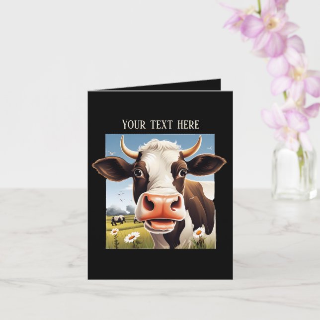 Fun cow lovers customisable card (Orchid)