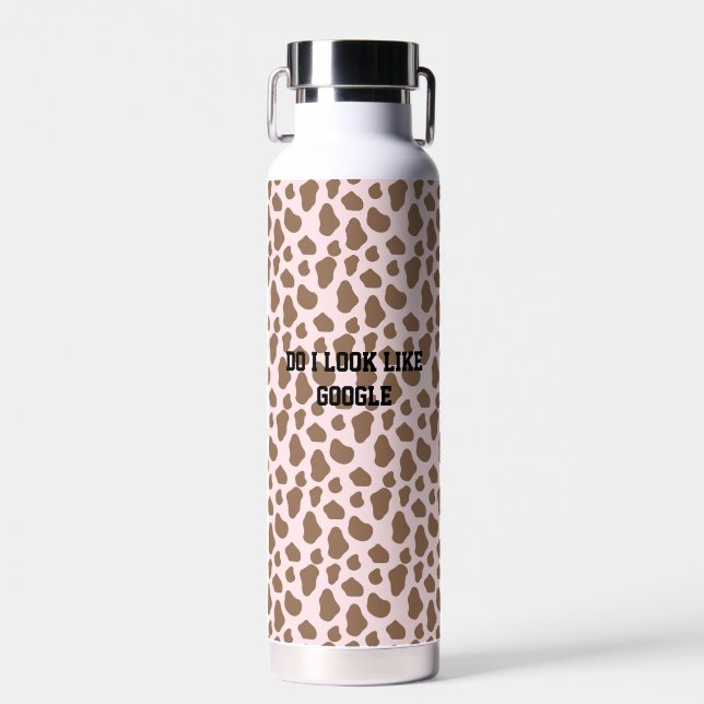 Fun Cow Print sarcastic Quote Teachers Water Bottle (Front)