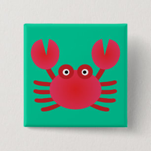 Fun Crab 15 Cm Square Badge